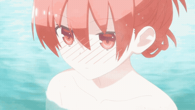 A Girl With Red Hair Is Covering Her Face With Her Hands GIF