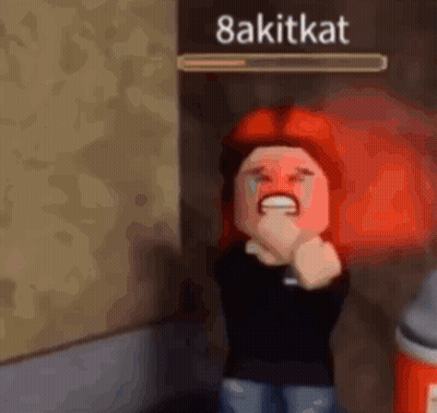 A Girl With Red Hair Is Crying In Front Of A Wall With A Loading Bar . GIF