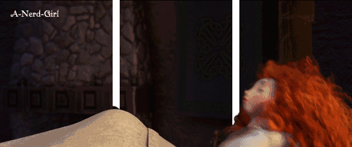 A Girl With Red Hair Is Laying On A Bed With The Words A-Nerd-Girl Above Her GIF