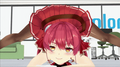 A Girl With Red Hair Is Laying On Her Stomach In Front Of A Blue Sign That Says Color GIF