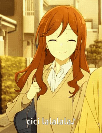 A Girl With Red Hair Is Smiling With The Words Cici Lalala GIF