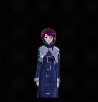 A Girl With Red Hair Is Wearing A Blue Coat GIF