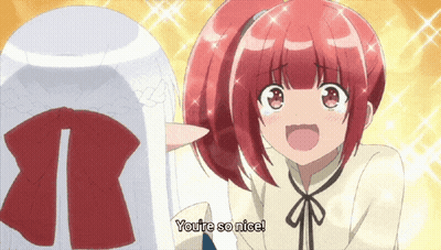 A Girl With Red Hair Says You 'Re So Nice In Front Of A White Object GIF