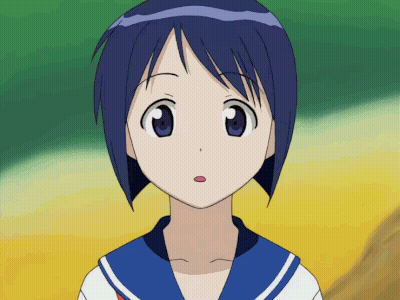 A Girl With Short Blue Hair Is Wearing A Sailor Uniform GIF