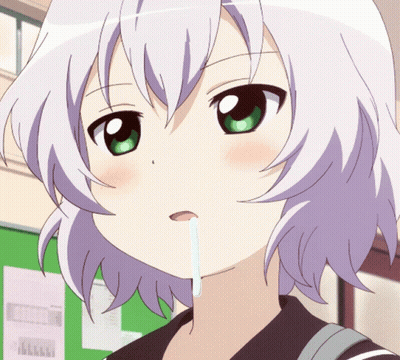 A Girl With White Hair And Green Eyes Has A Tear Running Down Her Nose GIF