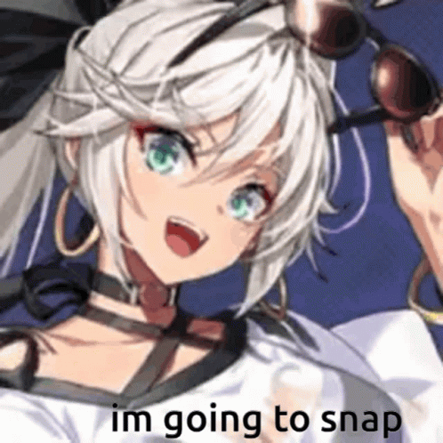 A Girl With White Hair And Green Eyes Is Wearing Sunglasses And A Choker And Says I 'M Going To Snap GIF