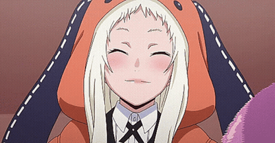A Girl With White Hair Is Wearing An Orange Hoodie With Ears GIF