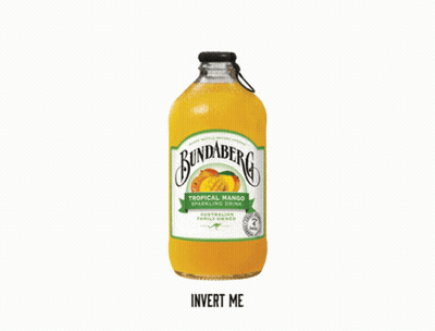 A Glass Bottle Of Bundaberg Tropical Mango Juice GIF