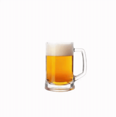 A Glass Mug Of Beer With Foam On Top On A White Background GIF