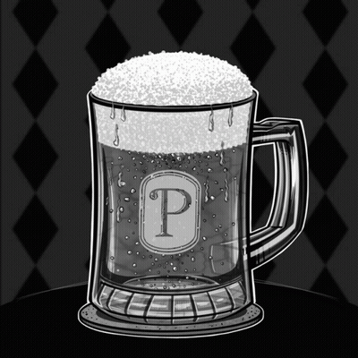 A Glass Mug With A Letter P On It GIF