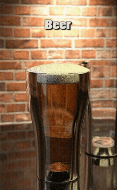 A Glass Of Beer With A Brick Wall In The Background GIF