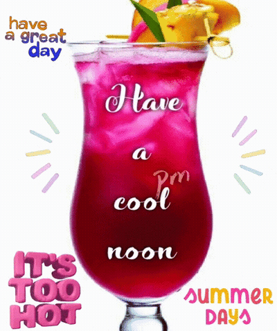 A Glass Of Red Liquid With The Words Have A Great Day Written On It GIF