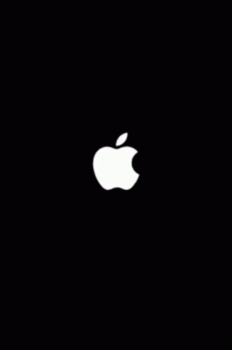 A Glitch Image Of An Apple Logo On A Black Screen GIF