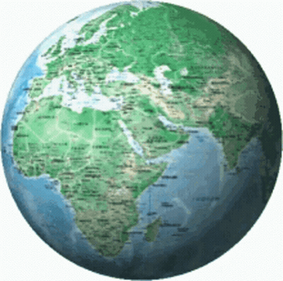 A Globe With A Map Of The World Showing The Middle East GIF