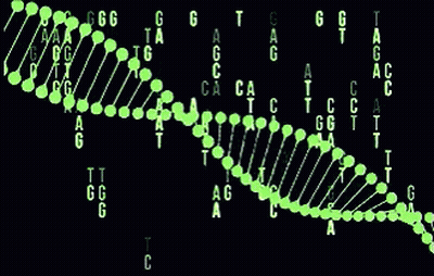 A Glow In The Dark Dna Structure With The Letters A And G Visible GIF