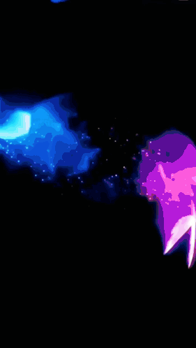A Glowing Blue Butterfly Is Flying In The Dark GIF