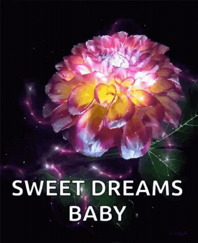 A Glowing Flower With The Words Sweet Dreams Baby Below It GIF