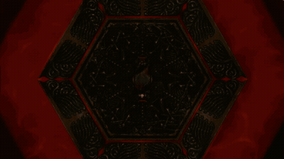 A Glowing Hexagon With The Letter A In The Middle GIF