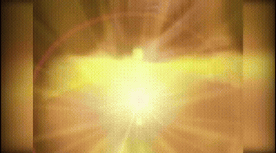 A Glowing Light Is Coming Out Of A Hole In A Wall GIF