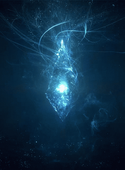 A Glowing Object Is Floating In The Dark GIF