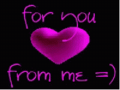 A Glowing Pink Heart With The Words `` For You From Me '' Written Below It . GIF