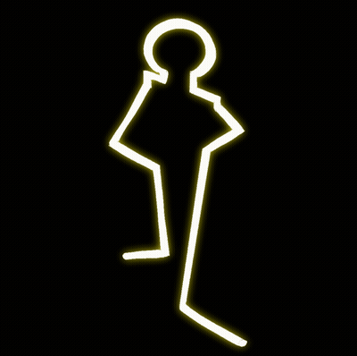 A Glowing Silhouette Of A Person With A Circle Around The Head GIF