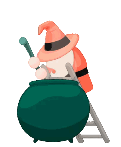 A Gnome Is Stirring A Pot With A Spoon Sticker
