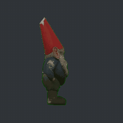 A Gnome With A Beard And A Red Hat Is Standing On A Dark Background GIF