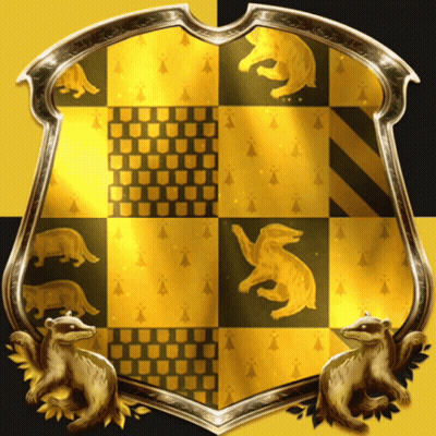 A Gold And Black Shield With A Lion And A Bear On It GIF