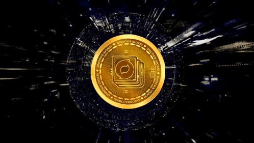 A Gold Coin That Says ' Clocks Looks ' On It GIF