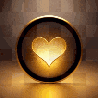 A Gold Coin With A Heart In The Center GIF