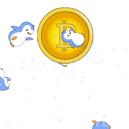 A Gold Coin With The Letter B On It Surrounded By Penguins Sticker