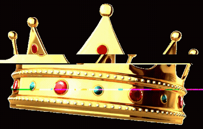 A Gold Crown With Colored Stones And Pearls On A Black Background GIF
