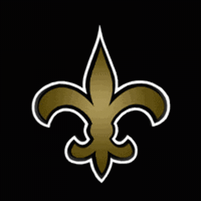 A Gold Fleur De Lis With White Outline On A Black Background GIF