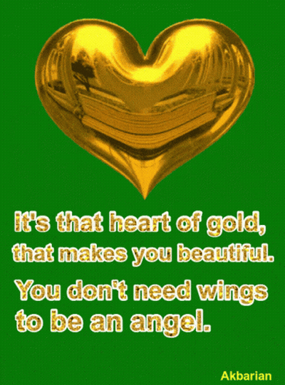 A Gold Heart On A Green Background With The Words It 'S That Heart Of Gold GIF