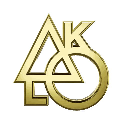 A Gold Logo With The Letters Ak And L Inside Of A Circle Sticker