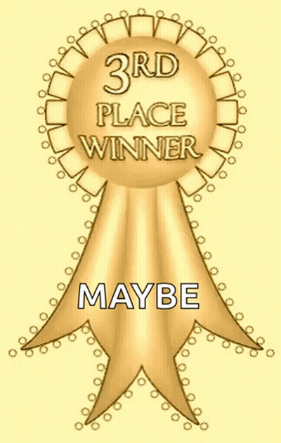 A Gold Ribbon That Says 3Rd Place Winner Maybe On It GIF