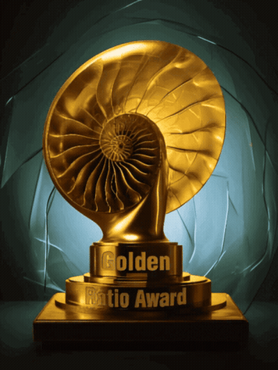 A Golden Ratio Award Statue With A Spiral Design GIF
