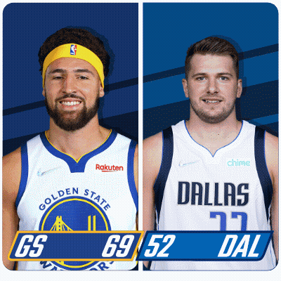 A Golden State Warriors And Dallas Mavericks Basketball Player GIF