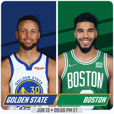 A Golden State Warriors Player And A Boston Celtics Player Are Featured GIF