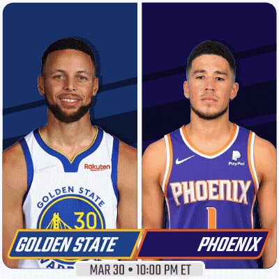 A Golden State Warriors Player And A Phoenix Player GIF