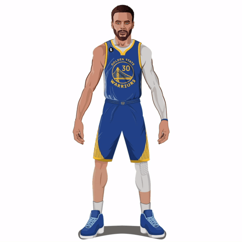 A Golden State Warriors Player With A Knee Brace GIF