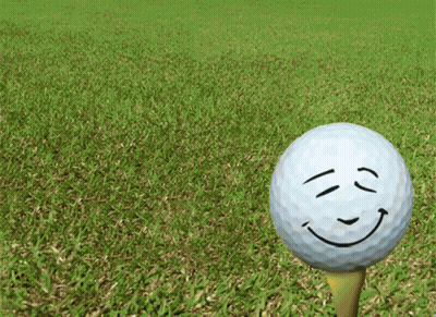 A Golf Ball With A Face Drawn On It GIF