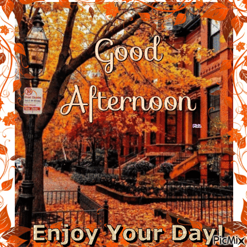 A Good Afternoon Greeting With A Picture Of A City Street GIF