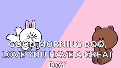 A Good Morning Boo Message With A Rabbit And A Bear GIF