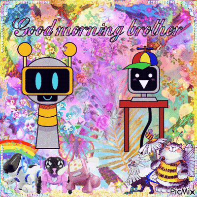 A Good Morning Brother Greeting Card With A Robot GIF