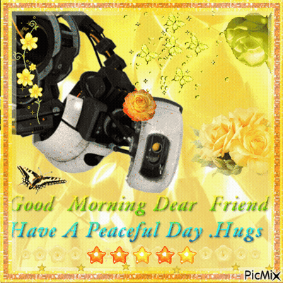 A Good Morning Dear Friend Have A Peaceful Day Hugs Greeting Card GIF