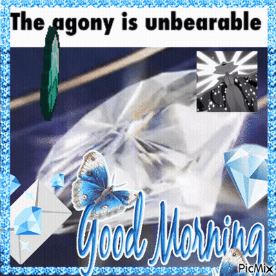 A Good Morning Greeting Card With A Butterfly And A Diamond GIF