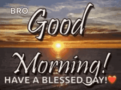 A Good Morning Greeting Card With A Sunset In The Background . GIF