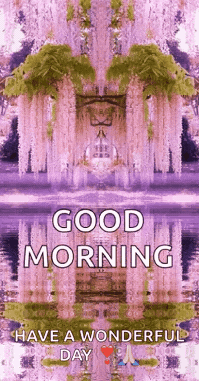A Good Morning Greeting With A Purple Background GIF